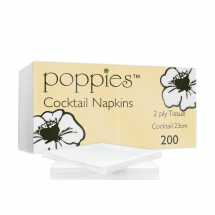 Poppies White Cocktail Napkin 24x24cm 2ply (4000)