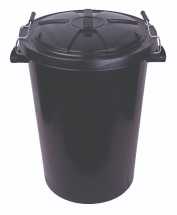 Dustbin Black Plastic 90L (Complete)