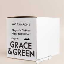 G&G Organic Non-Applicator Tampons Reg (Bulk Pack of 400)