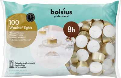 Bolsius Professional 8hr Gold Cup Waxine Tea Lights (5x100)